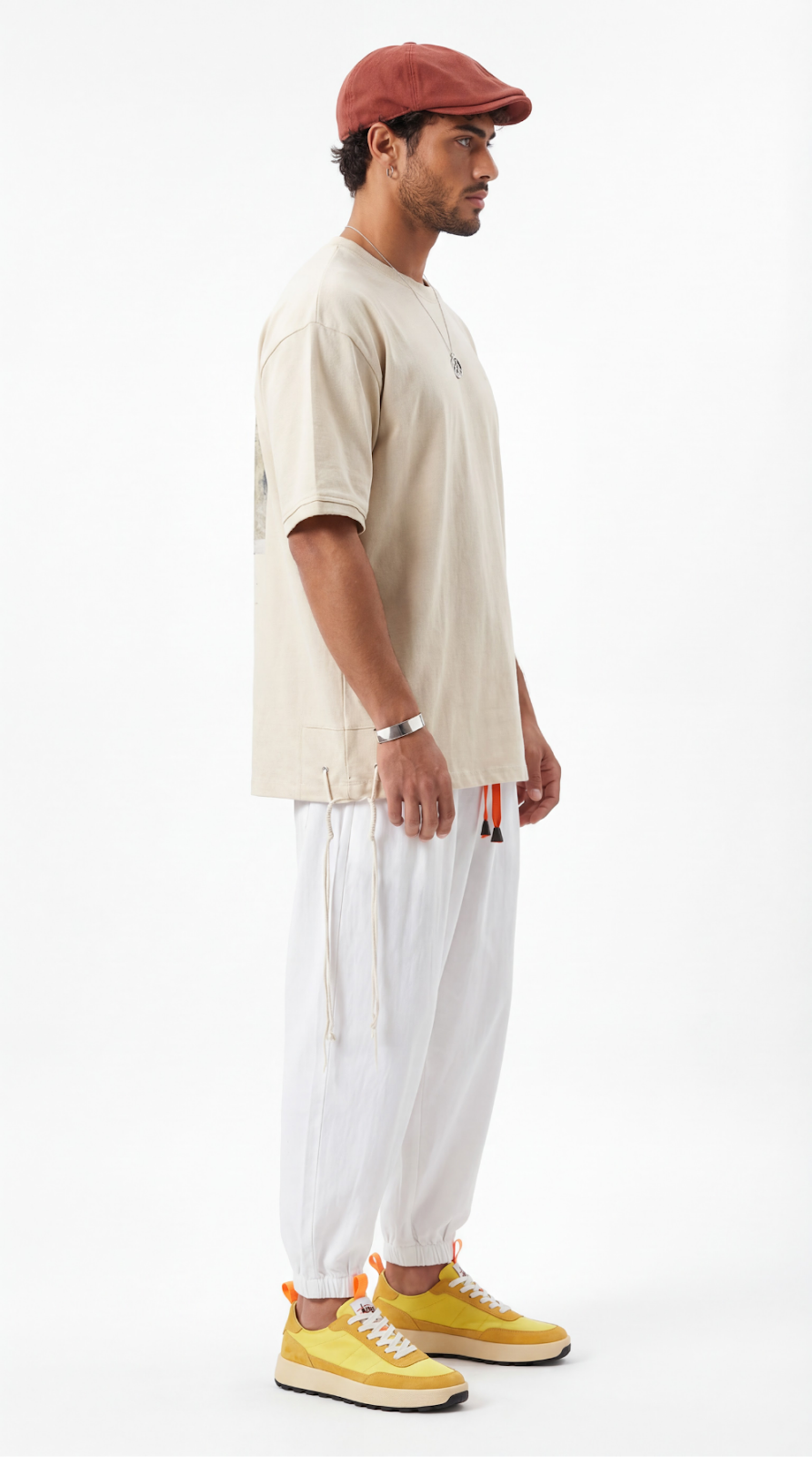 Remember Zion oversize tzitzit shirt in cream - back | 613 by MitzvahArt