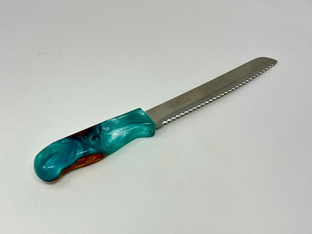 Etz HaChaim challah knife No. 4, detail of the handle | MitzvahArt