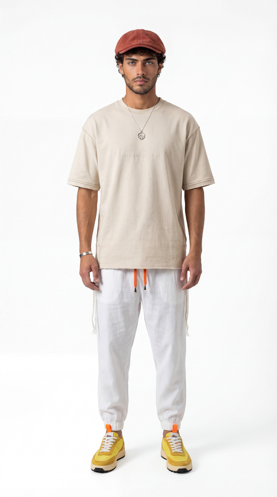 Remember Zion oversize tzitzit shirt in cream - front | 613 by MitzvahArt