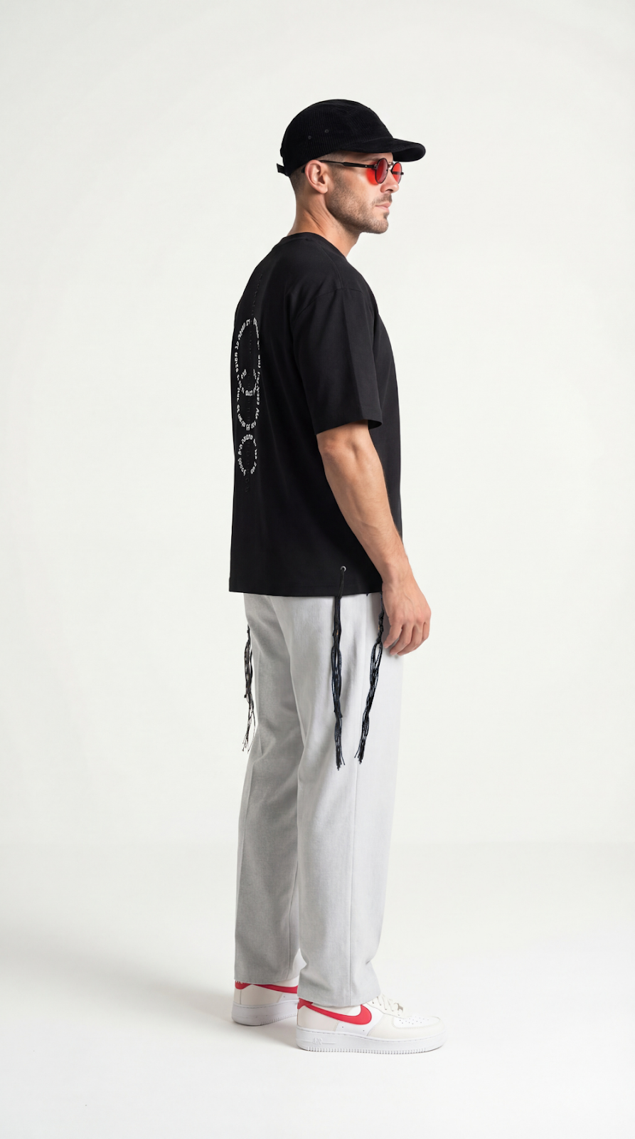 Source Connection oversize tzitzit shirt - back print detail | 613 by MitzvahArt
