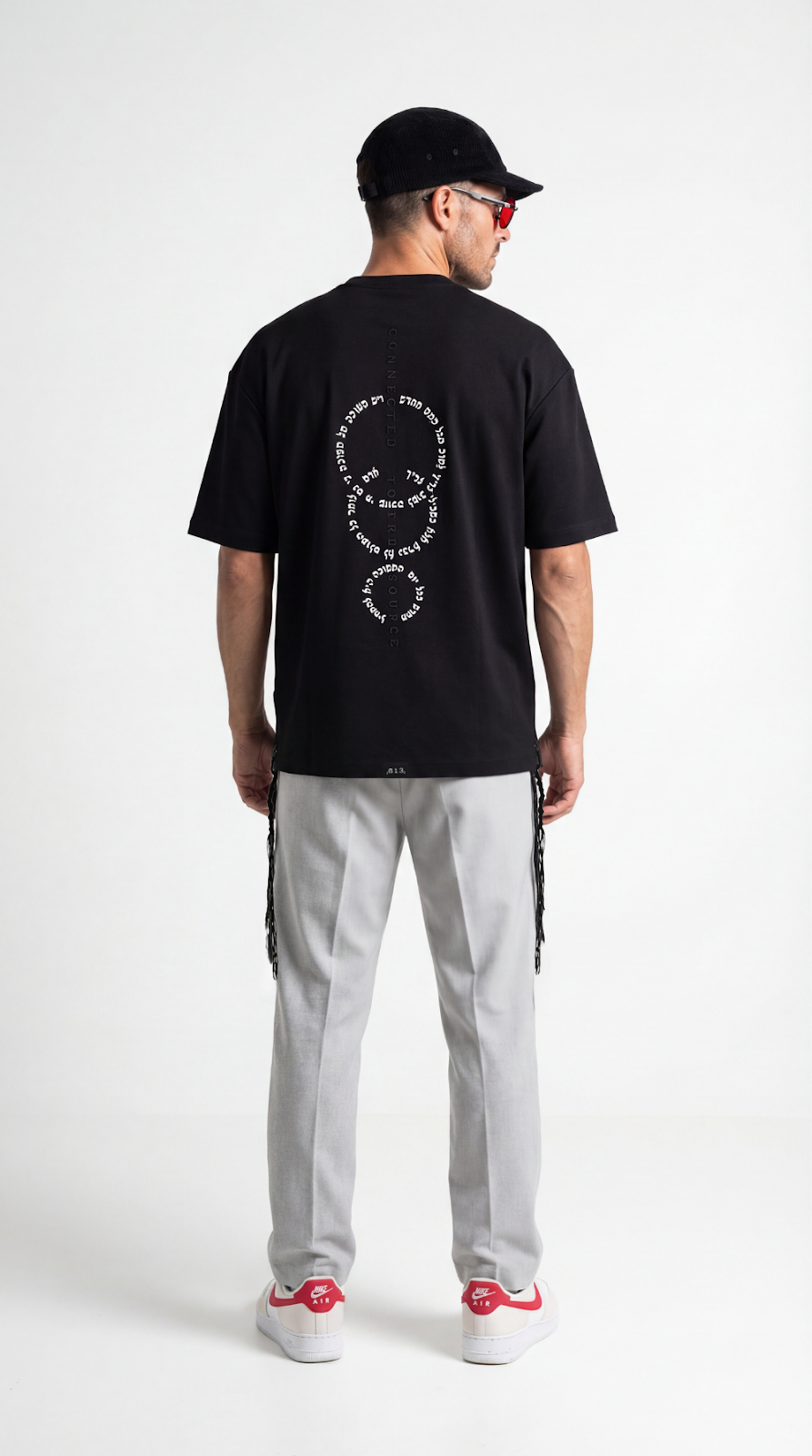 Source Connection oversize tzitzit shirt - detail | 613 by MitzvahArt