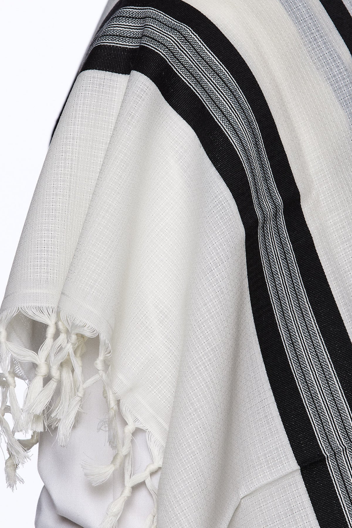 Musaf handwoven wool tallit, full drape | MitzvahArt