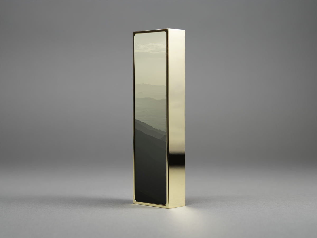 Awaken Mezuzah in gold plate, mounted flush to a doorpost | MitzvahArt