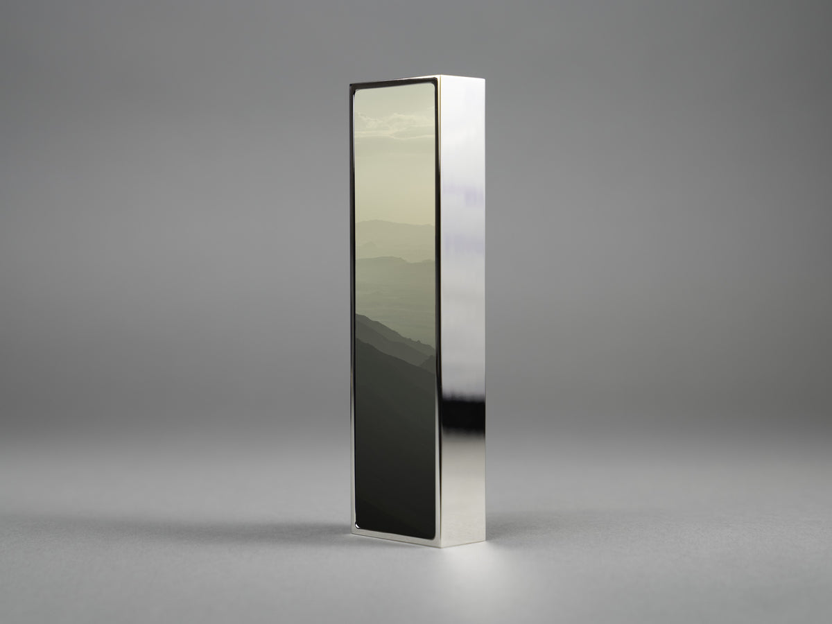 Awaken Mezuzah, side profile of the brass case | MitzvahArt