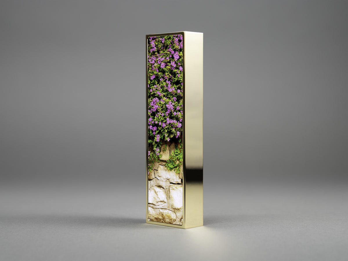 Beauty Mezuzah, side profile of the solid brass case | MitzvahArt