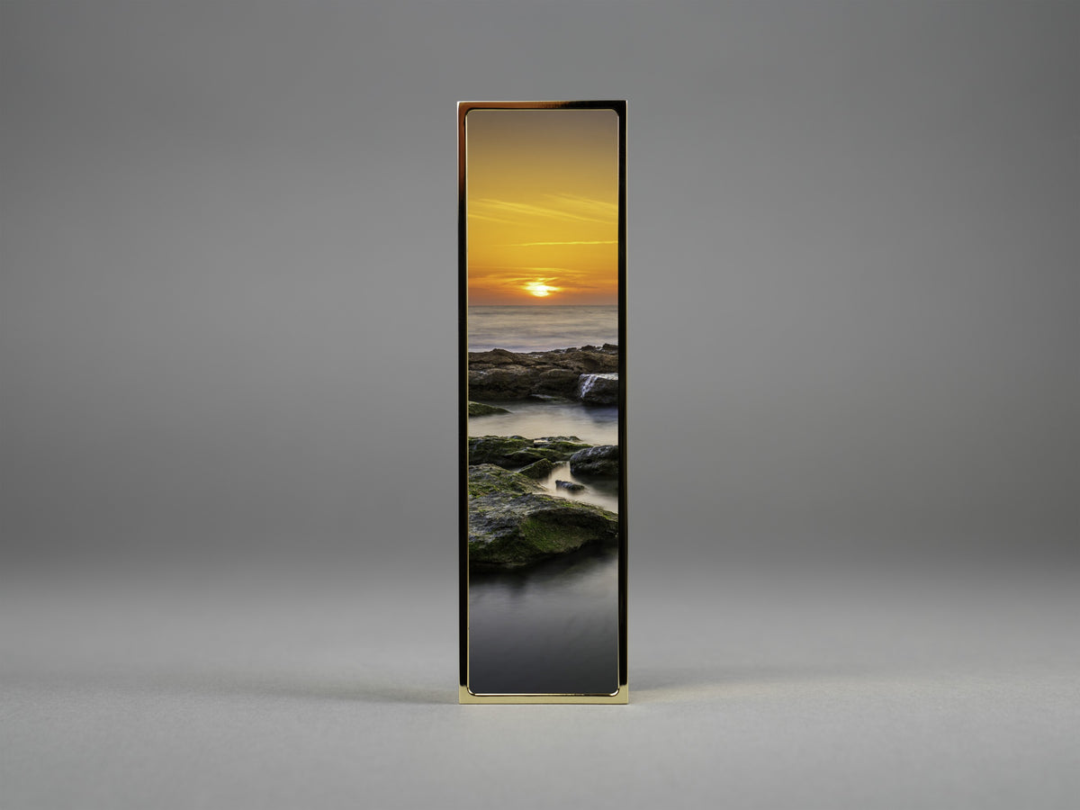 Immersed Mezuzah in gold plate, mounted flush to a doorpost | MitzvahArt