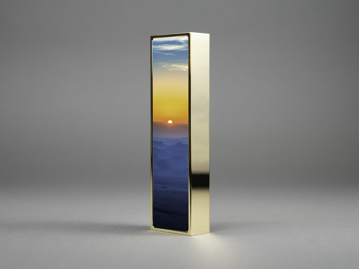 Redemption Mezuzah, silver nickel-plated brass, 7 inches tall | MitzvahArt