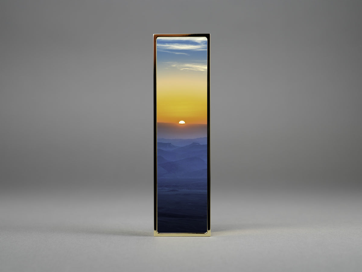 Redemption Mezuzah in gold plate, mounted on a doorpost | MitzvahArt