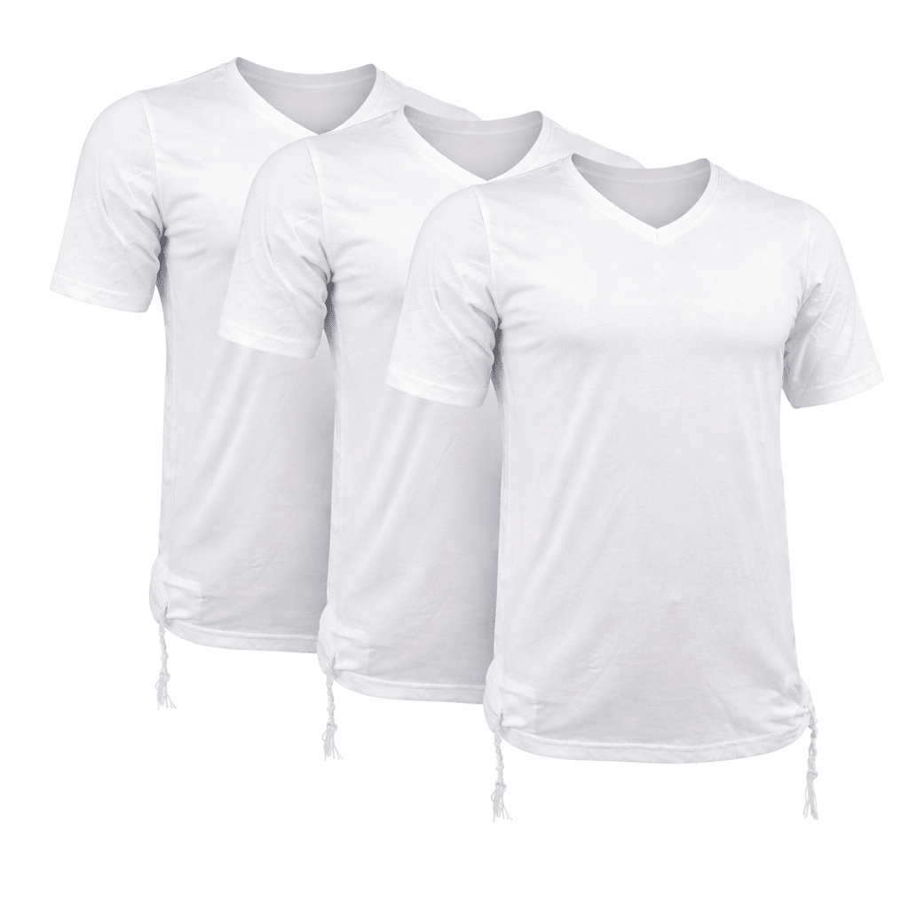 Men Cotton Tzitzit T-Shirt with Sleeves Pack - Mitzvah Art (10)