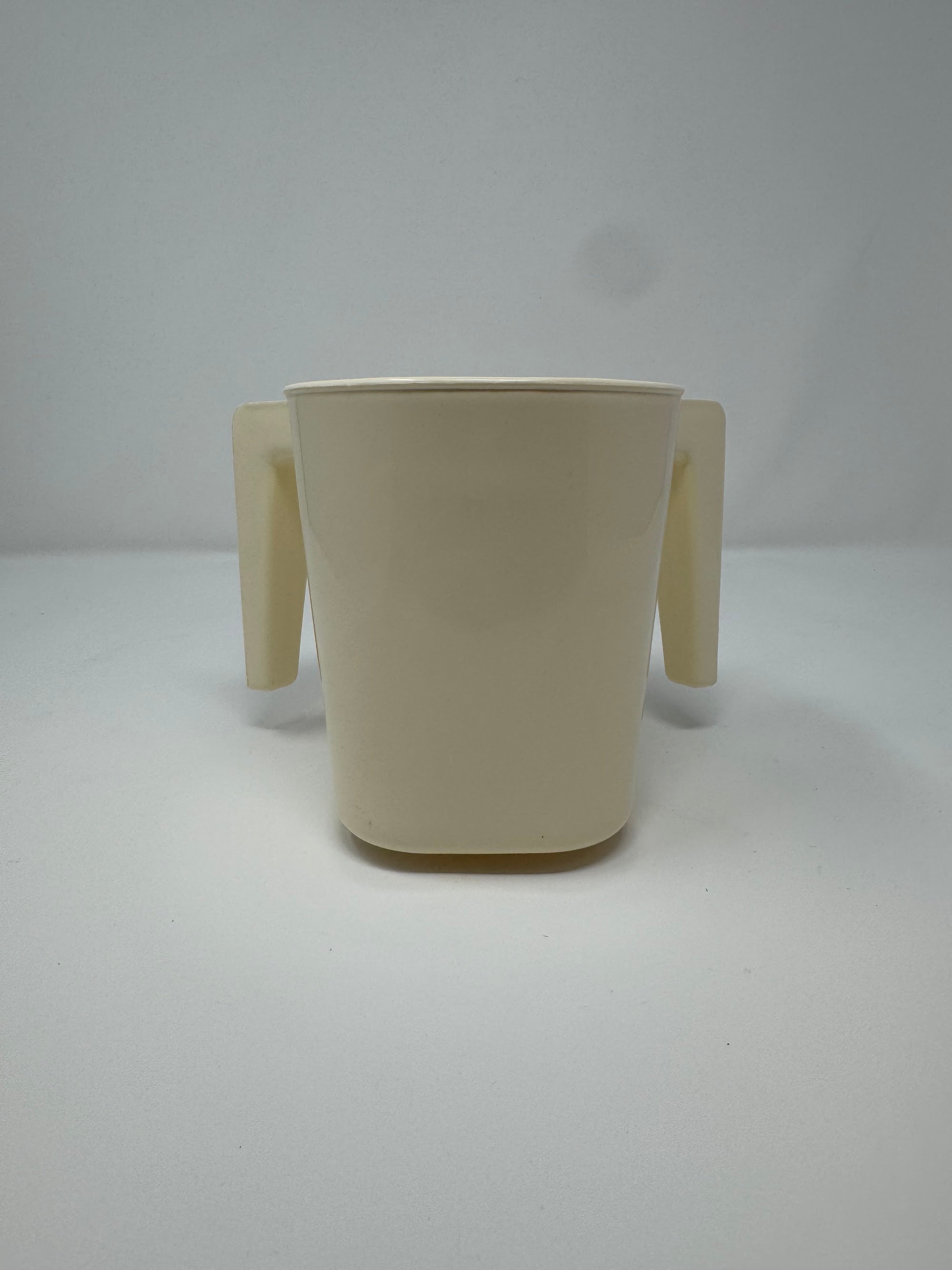 Plastic washing cup 13 cm in cream, front view | MitzvahArt