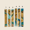 Green olive wood and resin mezuzah cases 1-6, 15 cm | MitzvahArt
