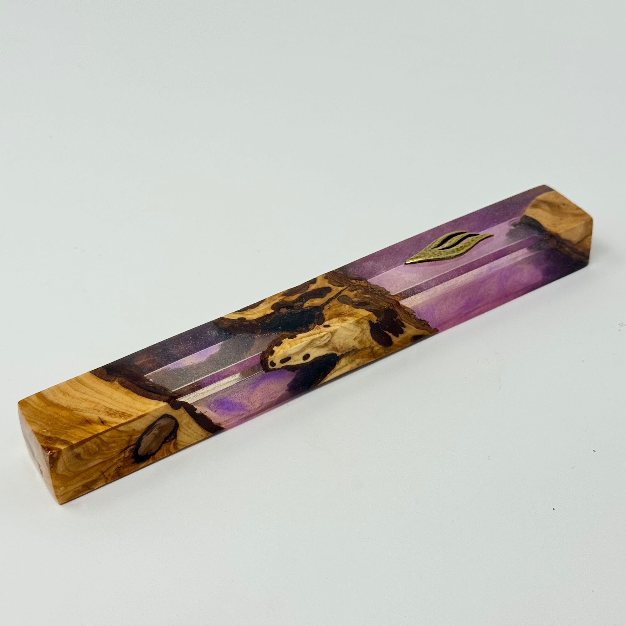 Premium mezuzah case No. 5, olive wood grain, 15 cm | MitzvahArt