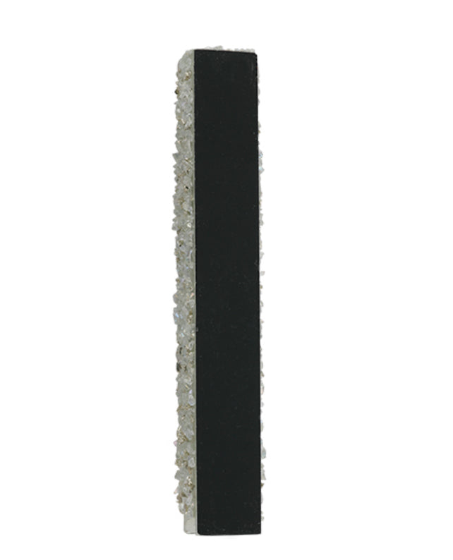 Glass Mezuzah with Stones, Silver — view 2 | MitzvahArt