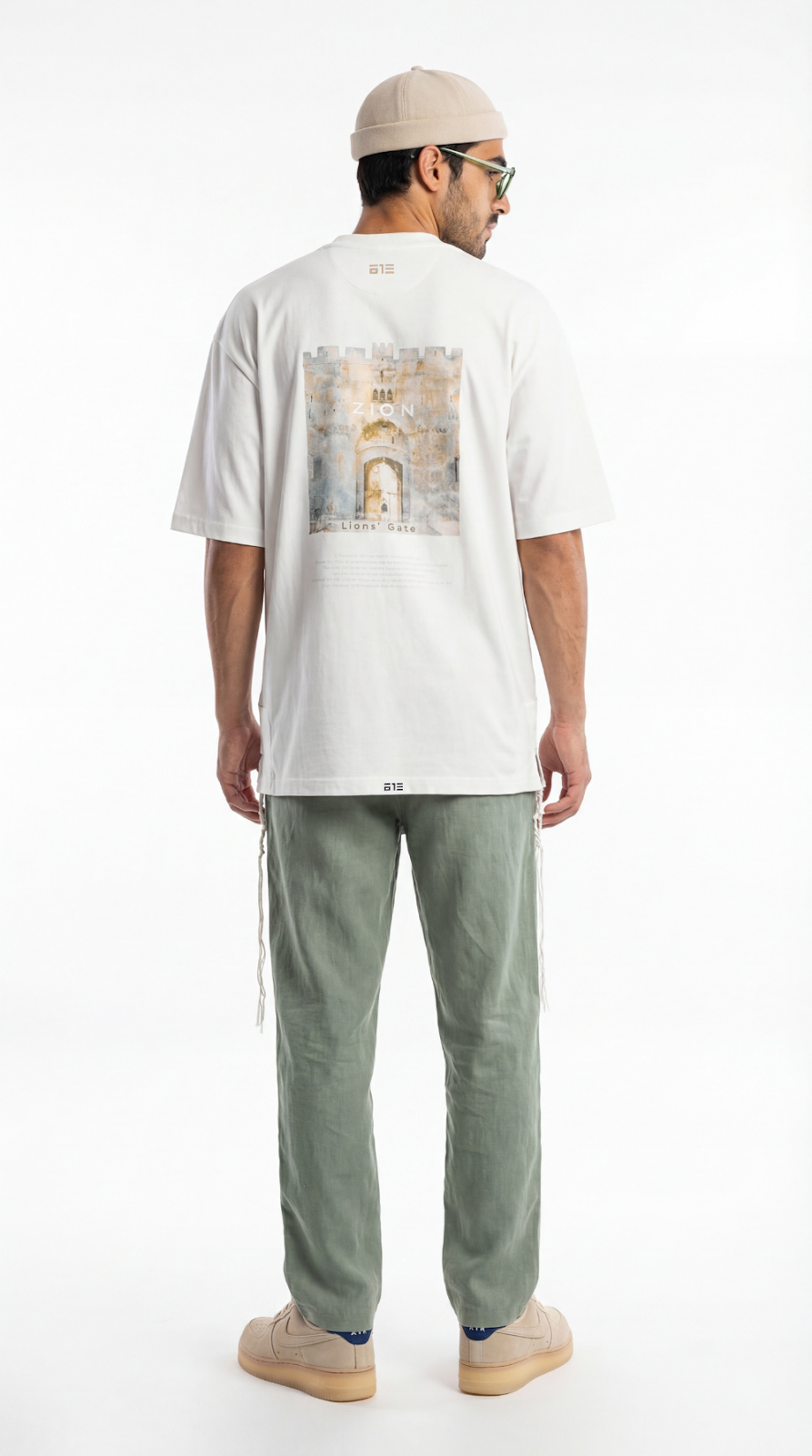 Remember Zion oversize tzitzit shirt - detail | 613 by MitzvahArt