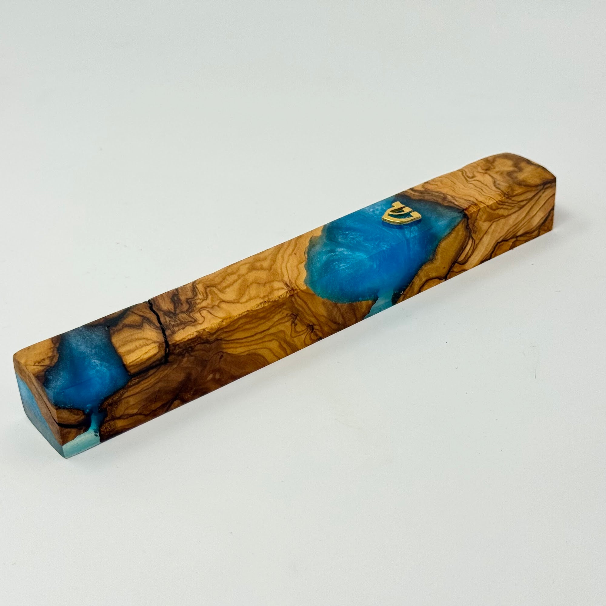 Premium mezuzah case No. 2, angled view, 15 cm | MitzvahArt
