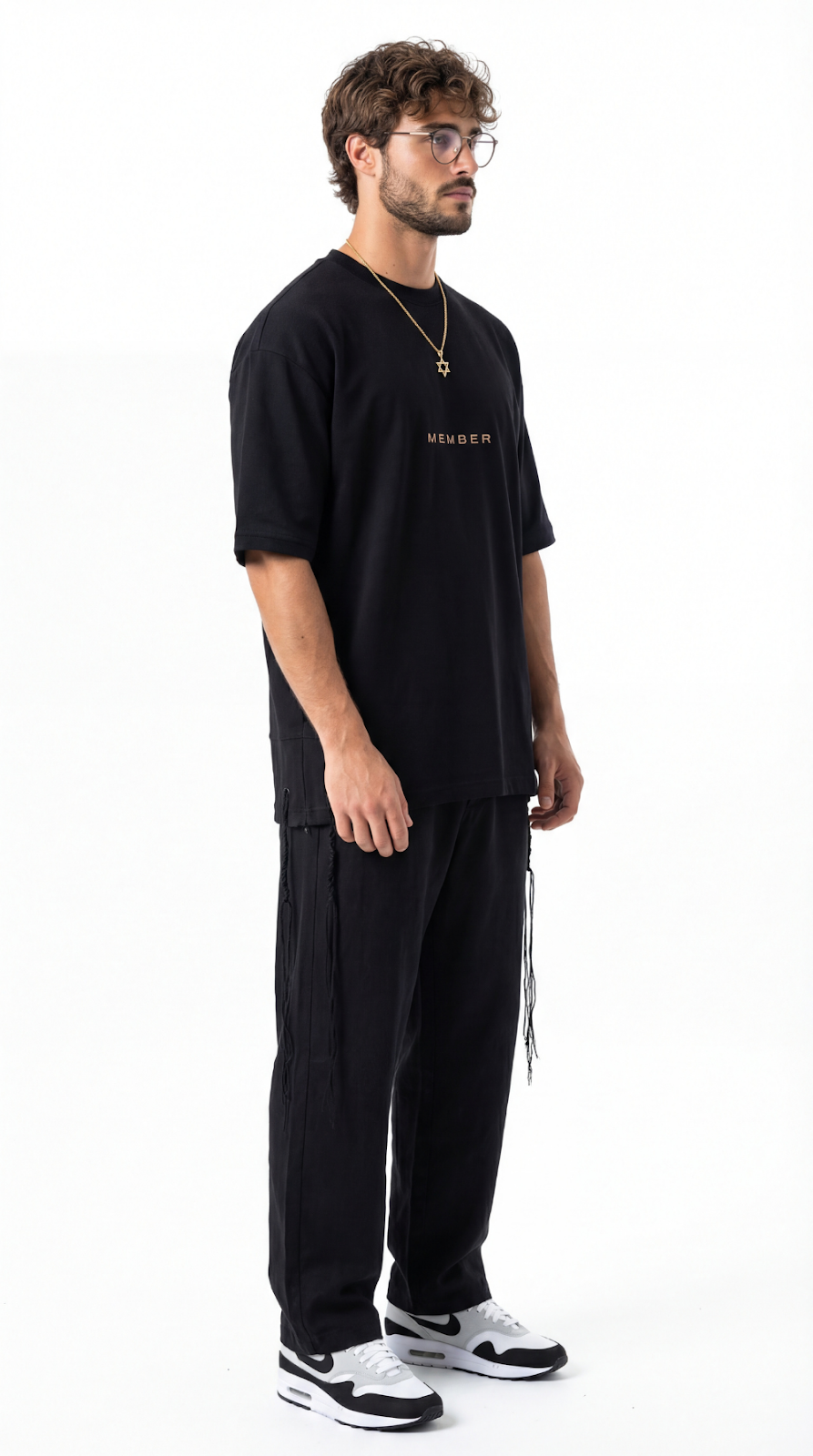 Temple of Hope oversize tzitzit shirt - styled look | 613 by MitzvahArt