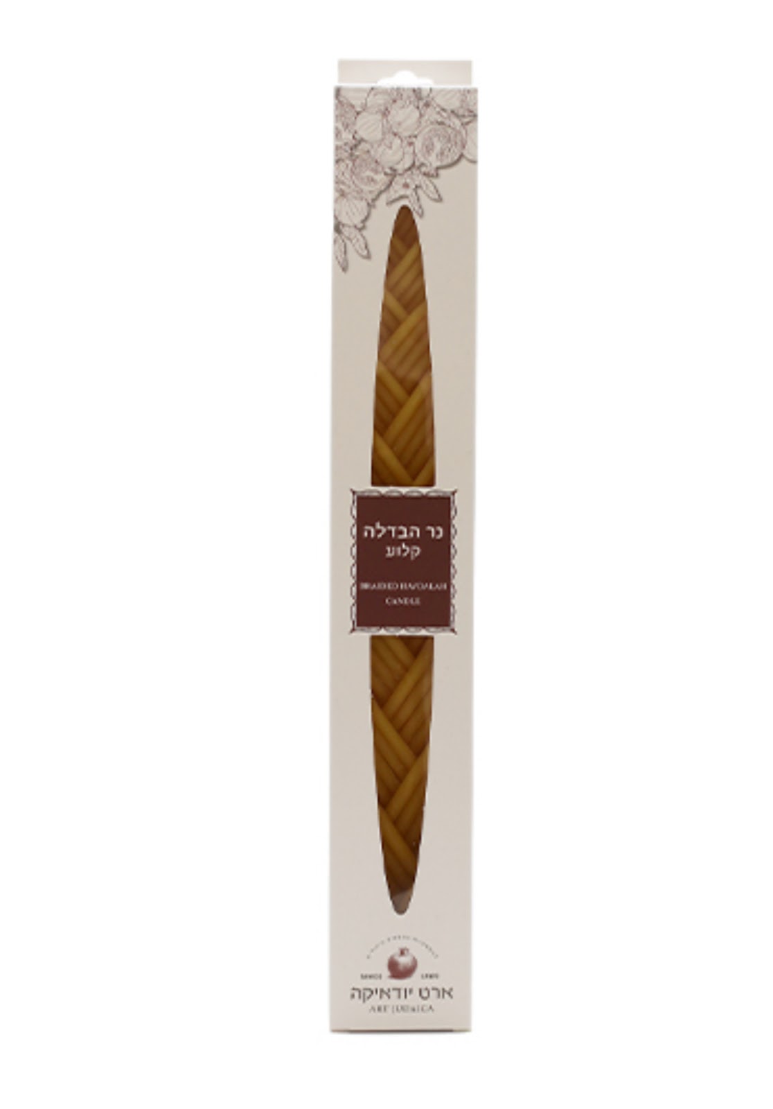 Elegant Wax Havdalah Candle 30 cm, Gold — view 2 | MitzvahArt