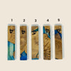 Blue olive wood and resin mezuzah cases 1-5, 12 cm | MitzvahArt
