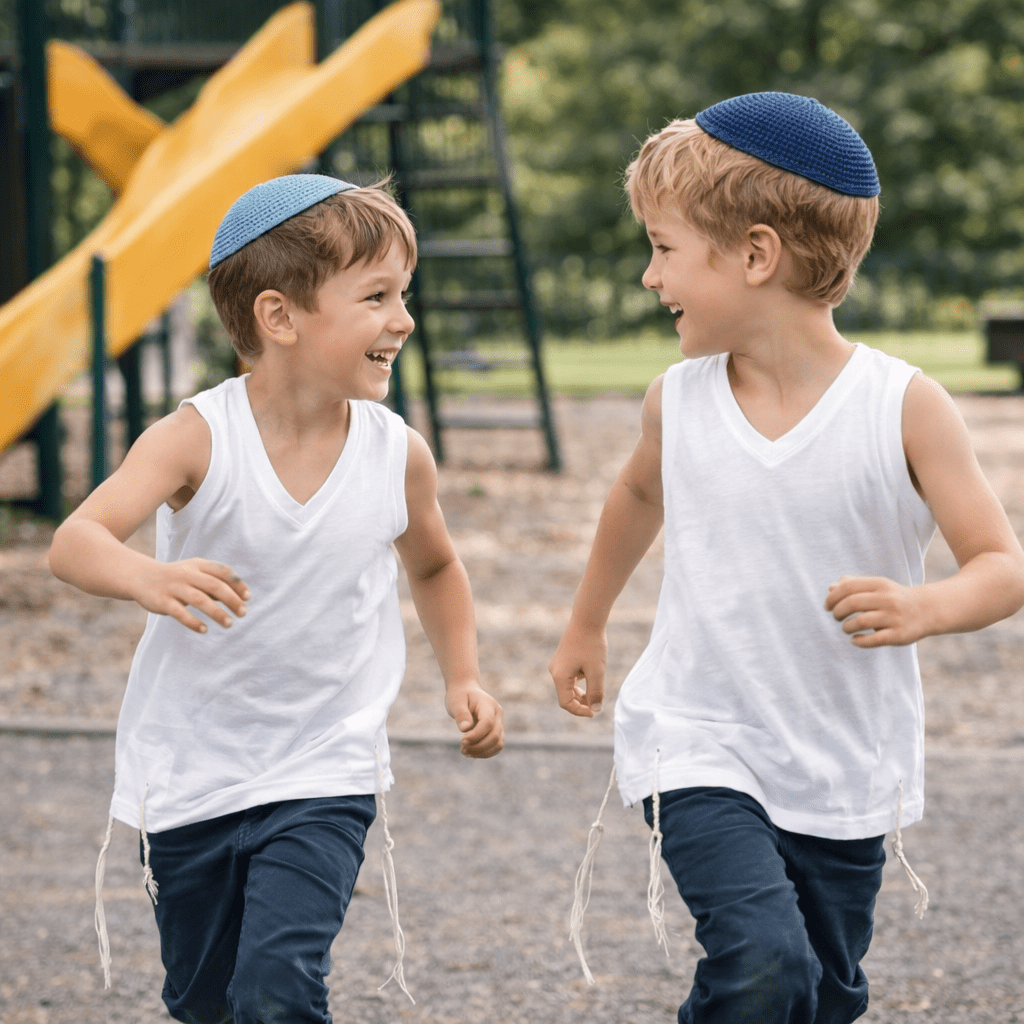 Kids Cotton Tzitzit T-Shirt - Mitzvah Art (2)