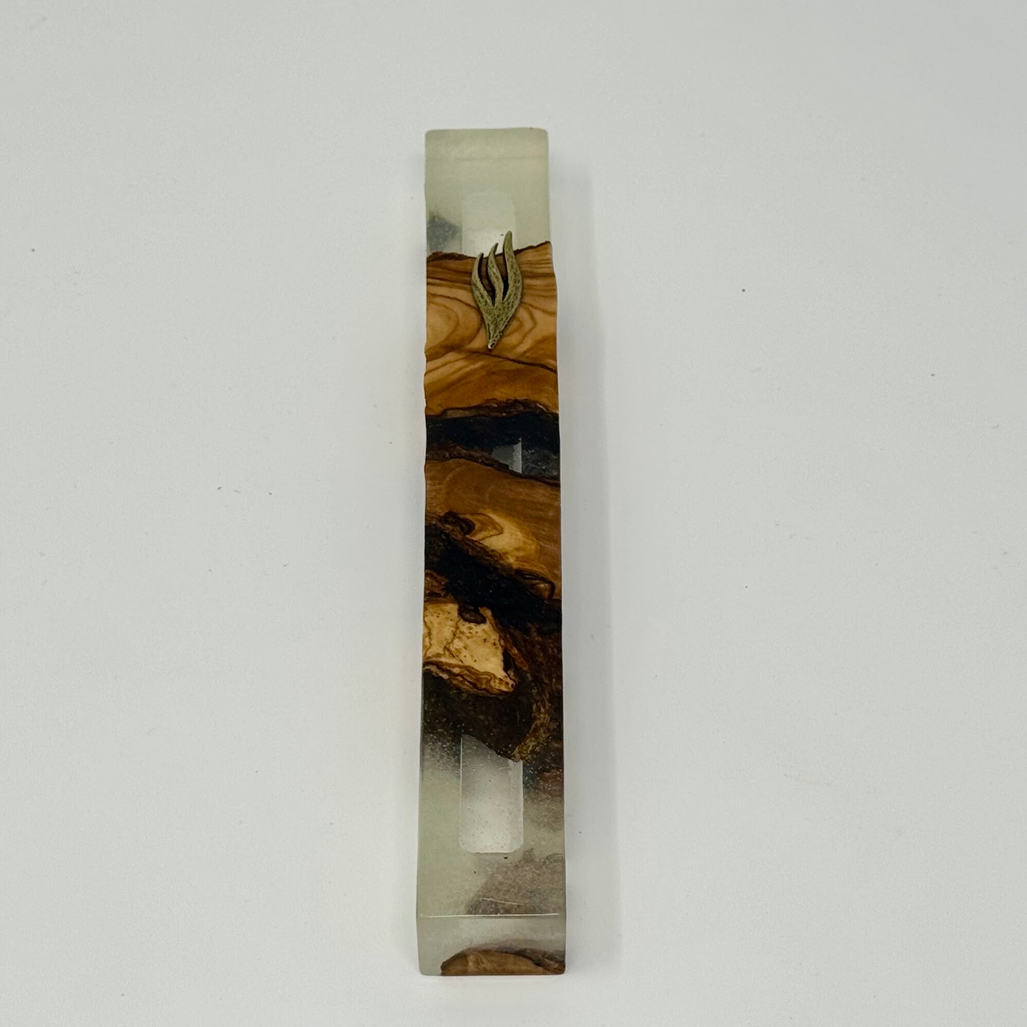 Premium mezuzah case No. 1, side view, 15 cm | MitzvahArt