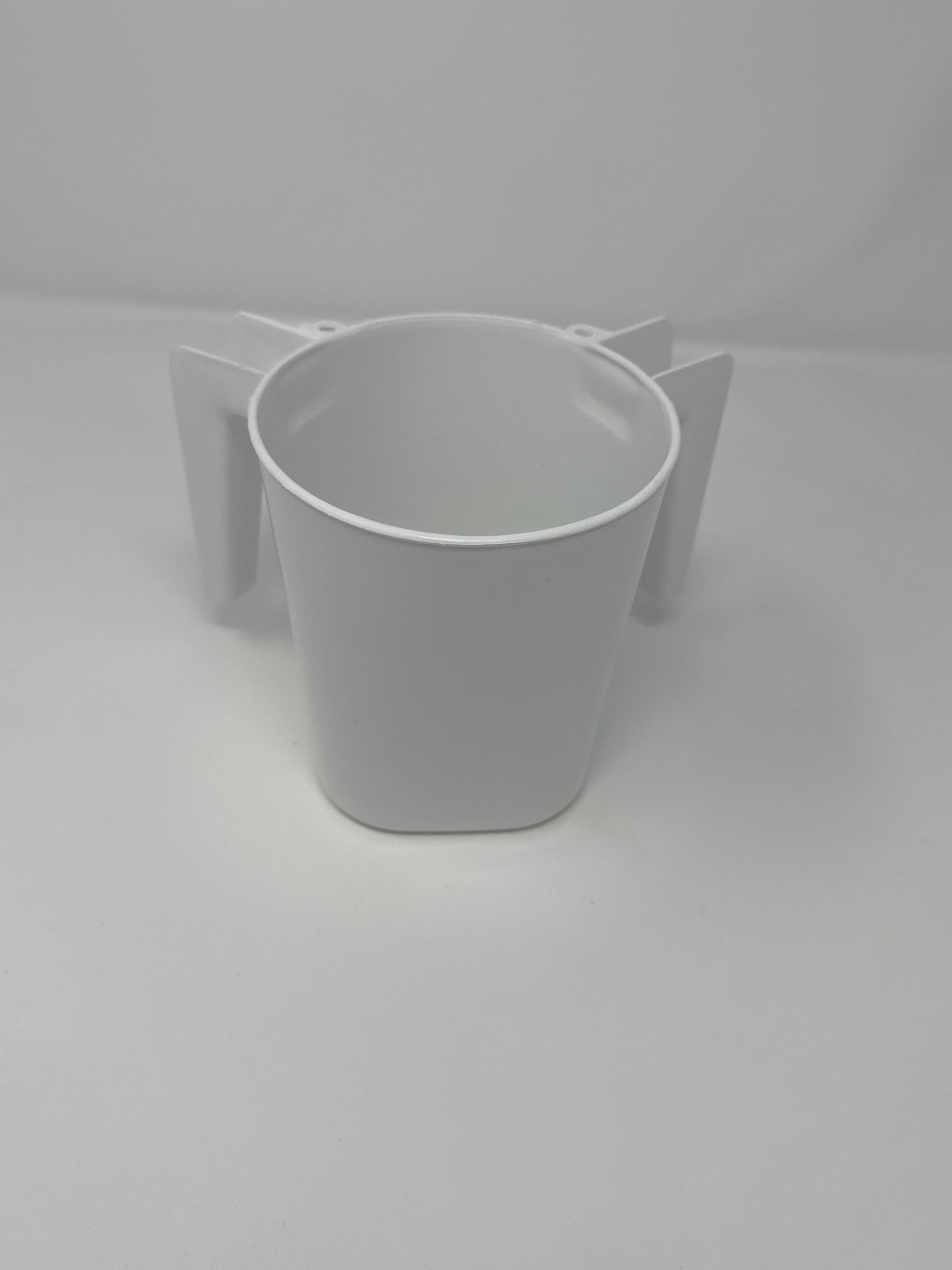 White plastic washing cup, angled view showing the interior | MitzvahArt
