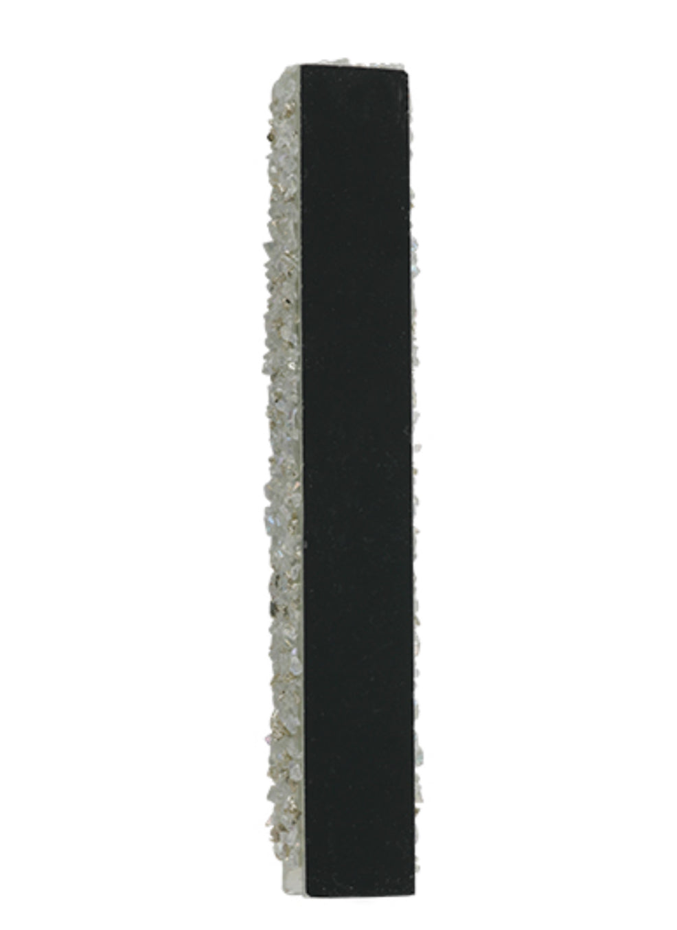 Glass Mezuzah with Stones, Black — view 2 | MitzvahArt