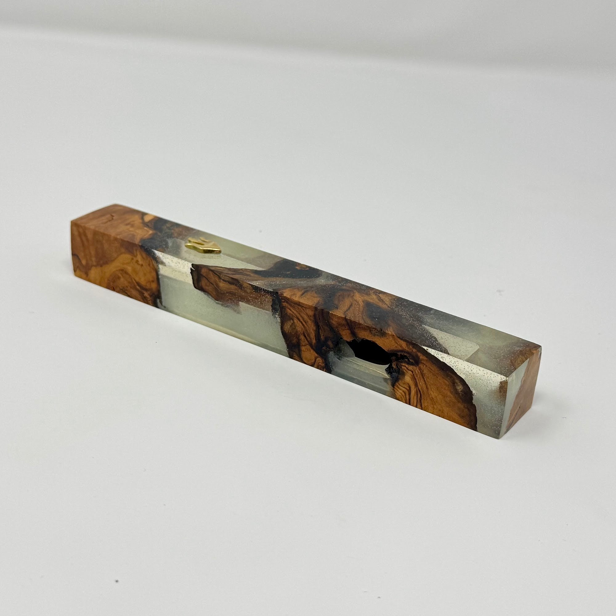 Premium mezuzah case No. 1, reverse view, 12 cm | MitzvahArt