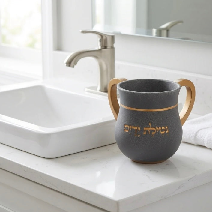 Polymer Washing Cup 14 cm – Bronze — view 2 | MitzvahArt