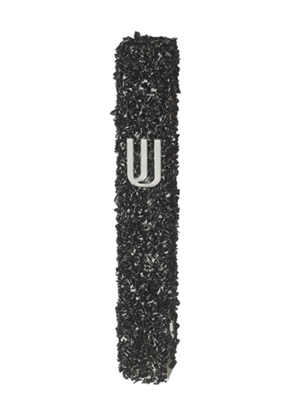 Glass Mezuzah with Stones, Black | Handcrafted Judaica, MitzvahArt