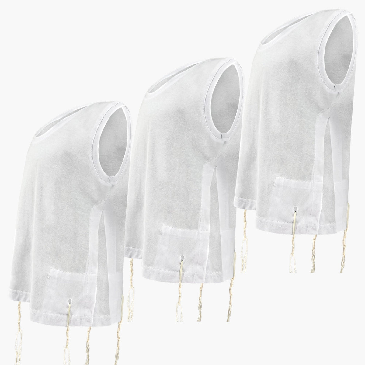 Pack of Kosher Sephardic Boys Tzitzit T-Shirt Round Neck - Tallit Katan Undershirt