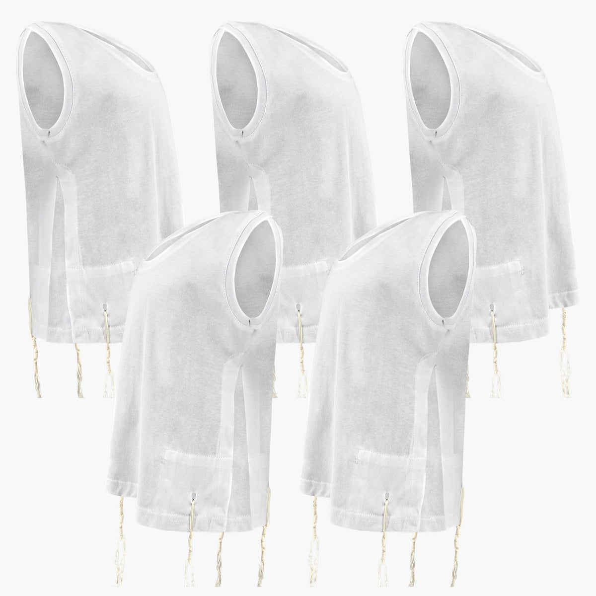 Pack of Kosher Chabad Boys Tzitzit T-Shirt Round Neck - Tallit Katan Undershirt
