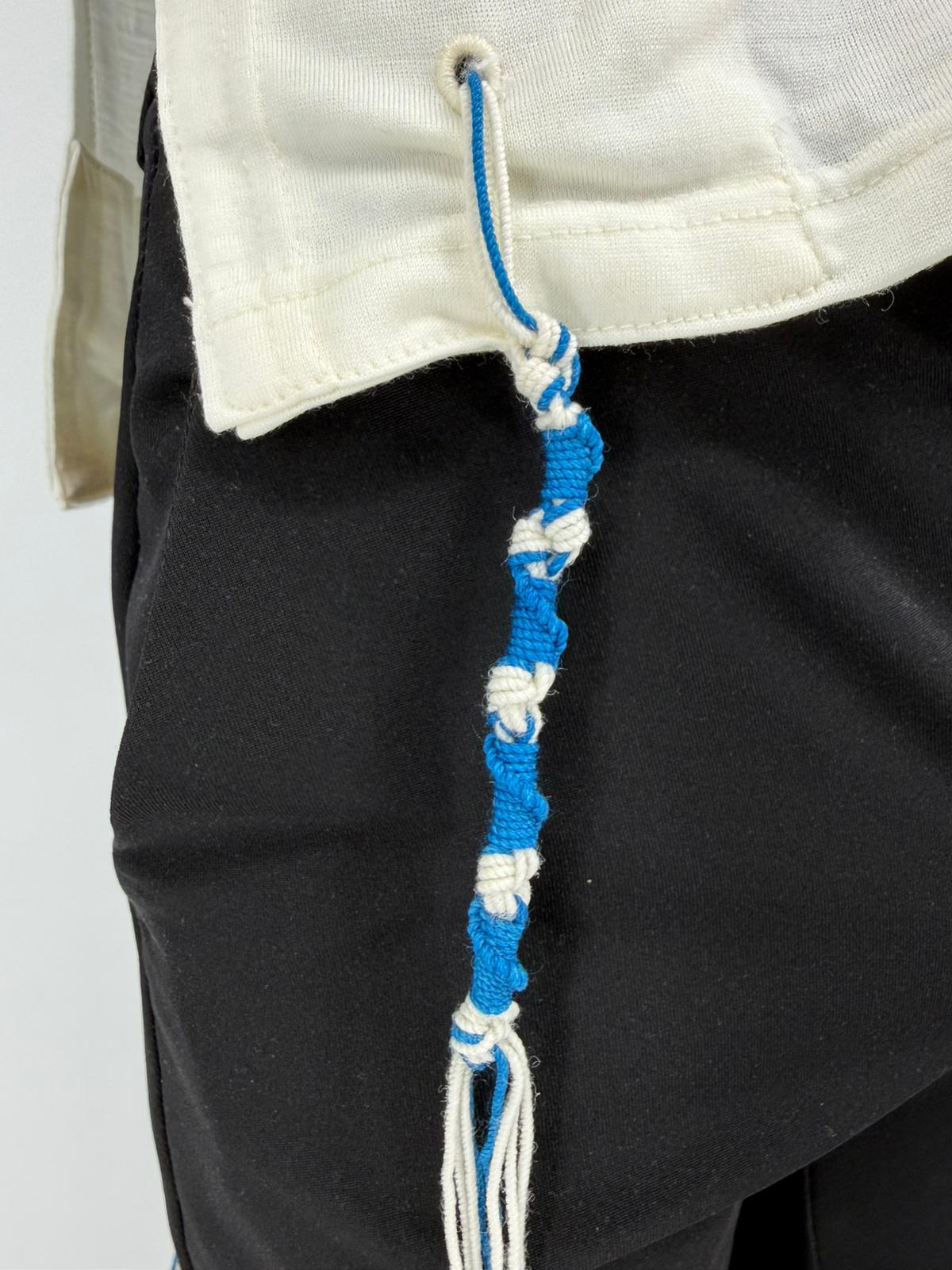 Wool V-Neck Tzitzit T-Shirt Hand-spun - Mitzvah Art (9)