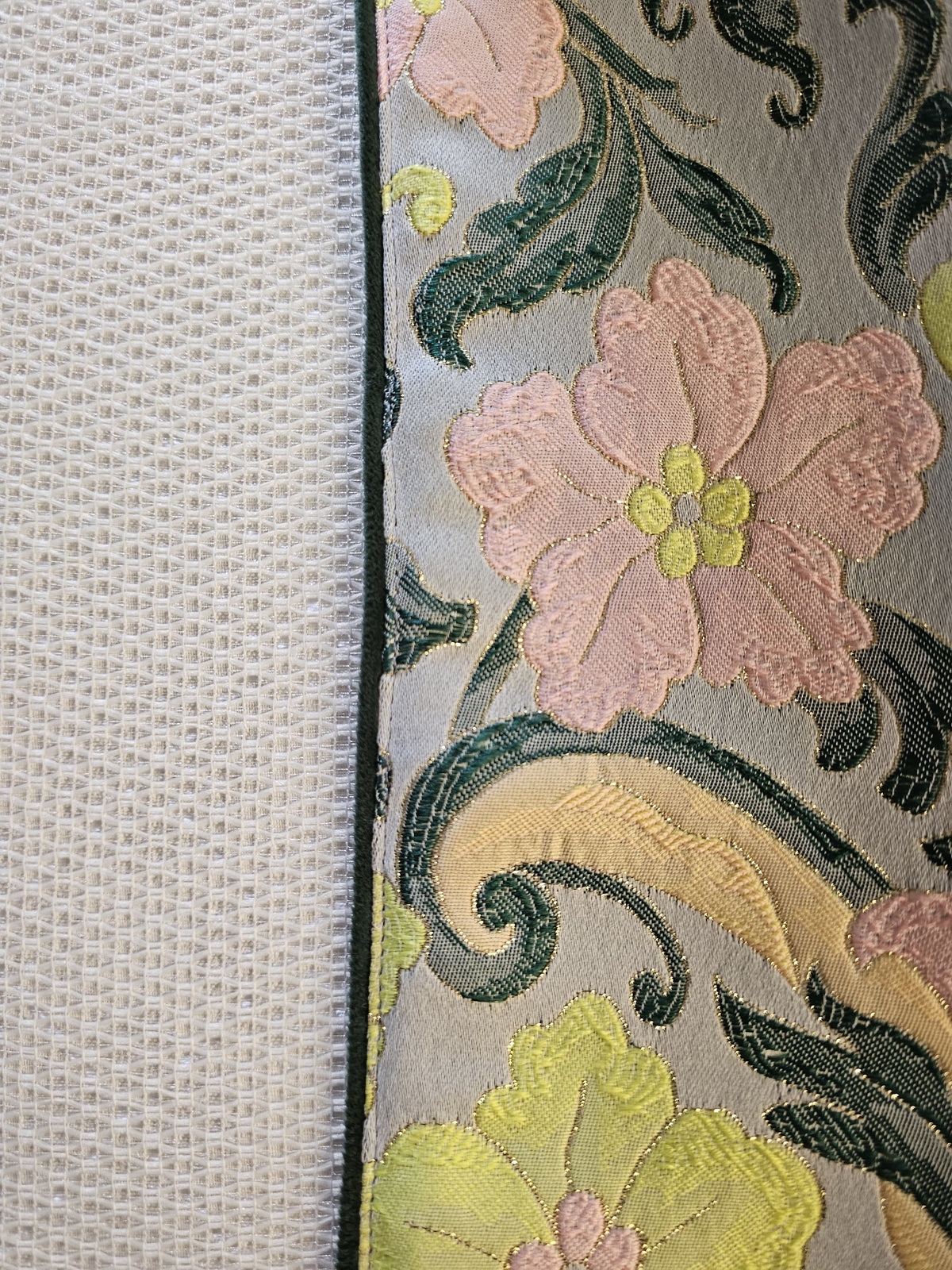 Italian Gates challah cover on a set Shabbos table | MitzvahArt