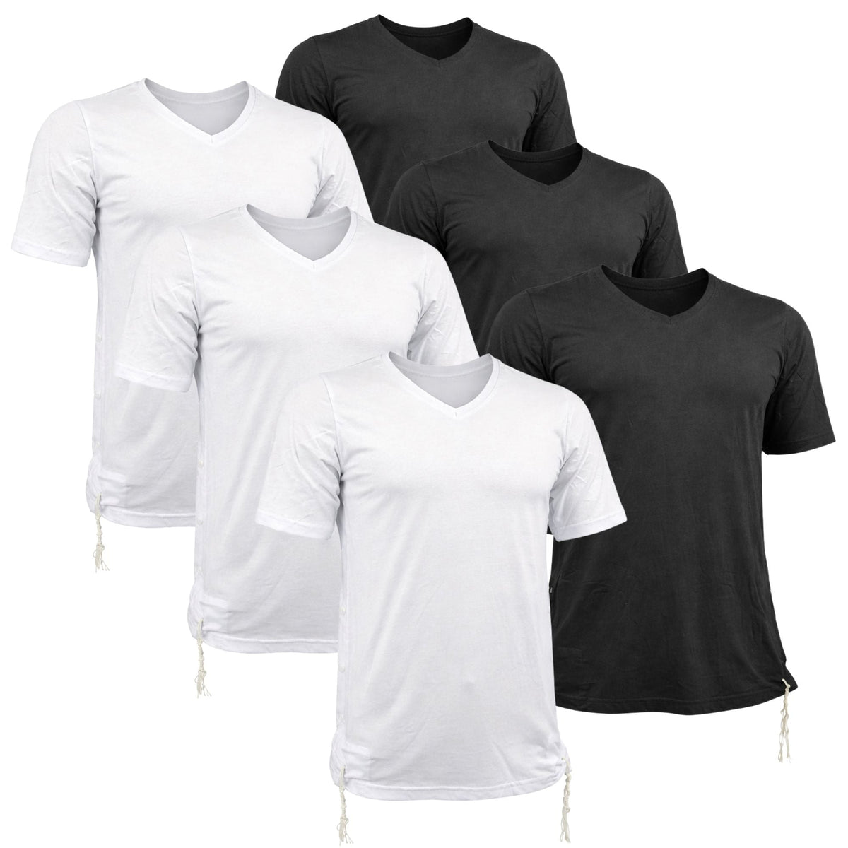 Men Cotton Tzitzit T-Shirt with Sleeves Pack - Mitzvah Art