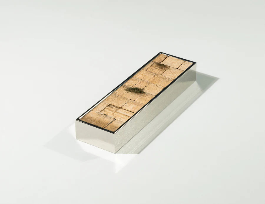 Kotel Mezuzah shown in silver and gold side by side | MitzvahArt