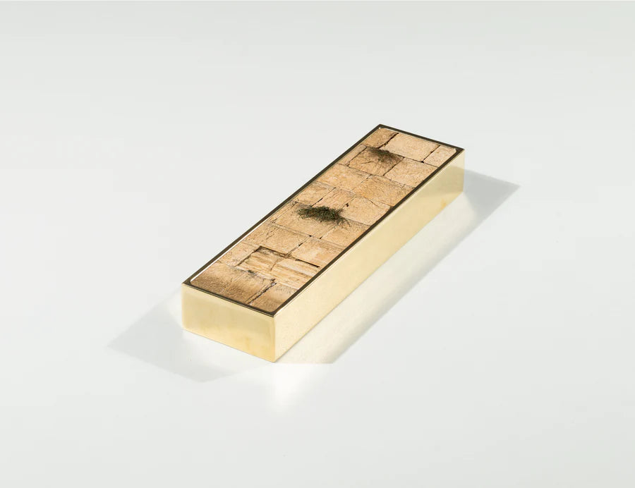 Kotel Mezuzah, silver nickel-plated brass, 7 inches tall | MitzvahArt
