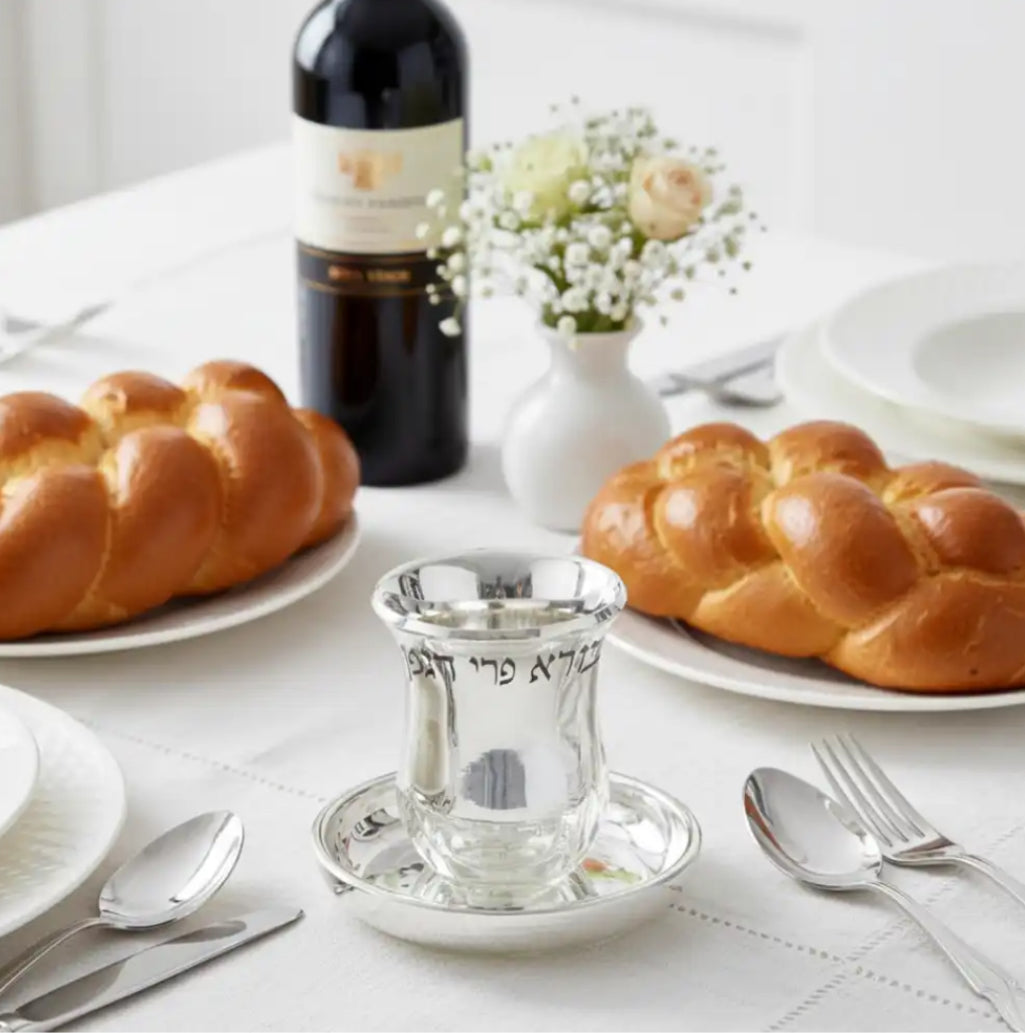 Crystal Kiddush Cup "clear" without Stem 9 cm
