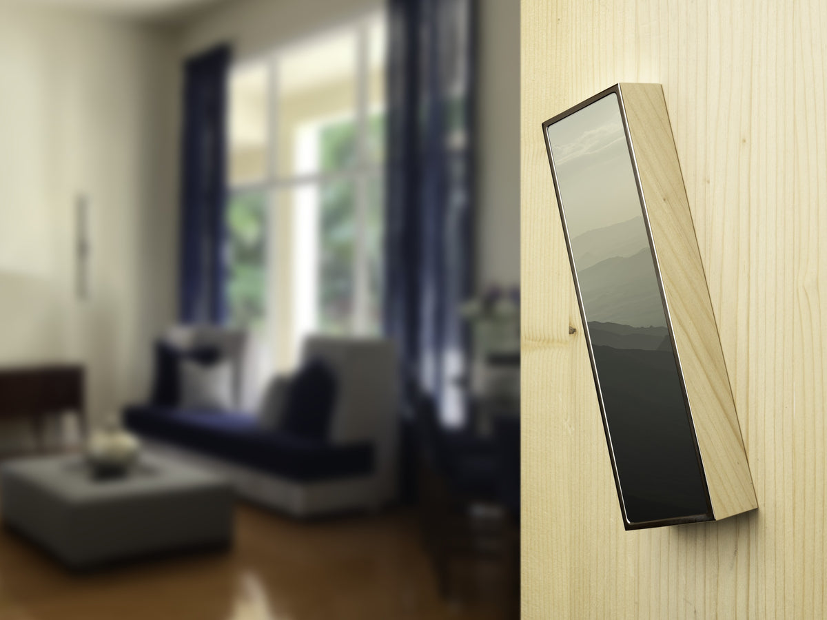 Awaken Mezuzah by Yehoshua Aryeh, solid brass case with photographic art of Israel | MitzvahArt