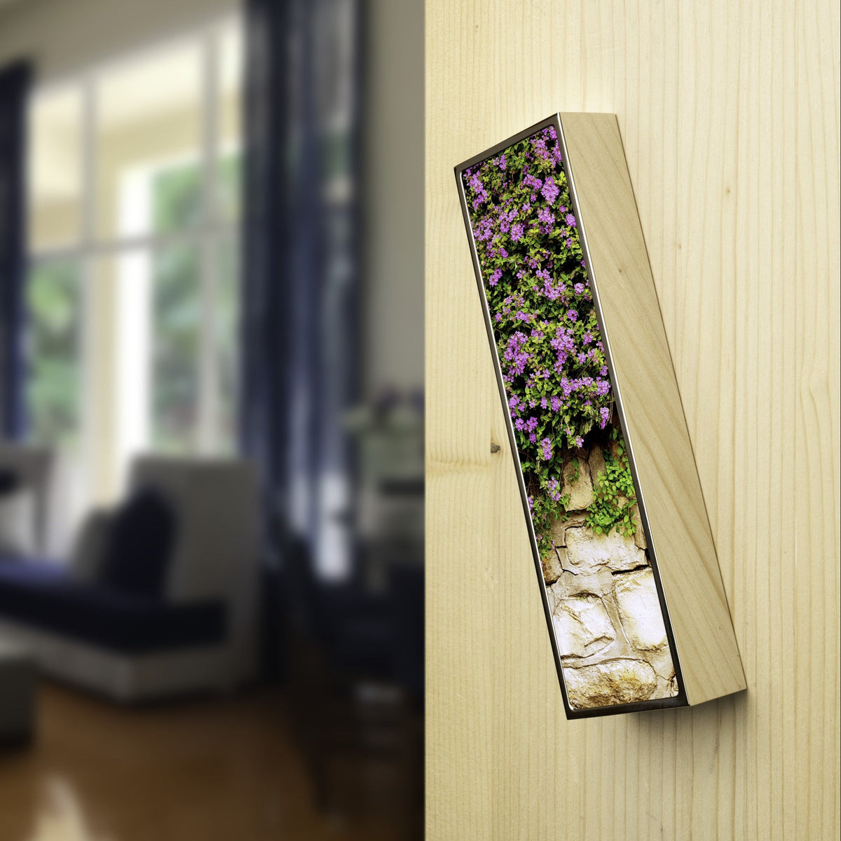 Beauty Mezuzah by Yehoshua Aryeh, solid brass case with photographic art of Israel | MitzvahArt