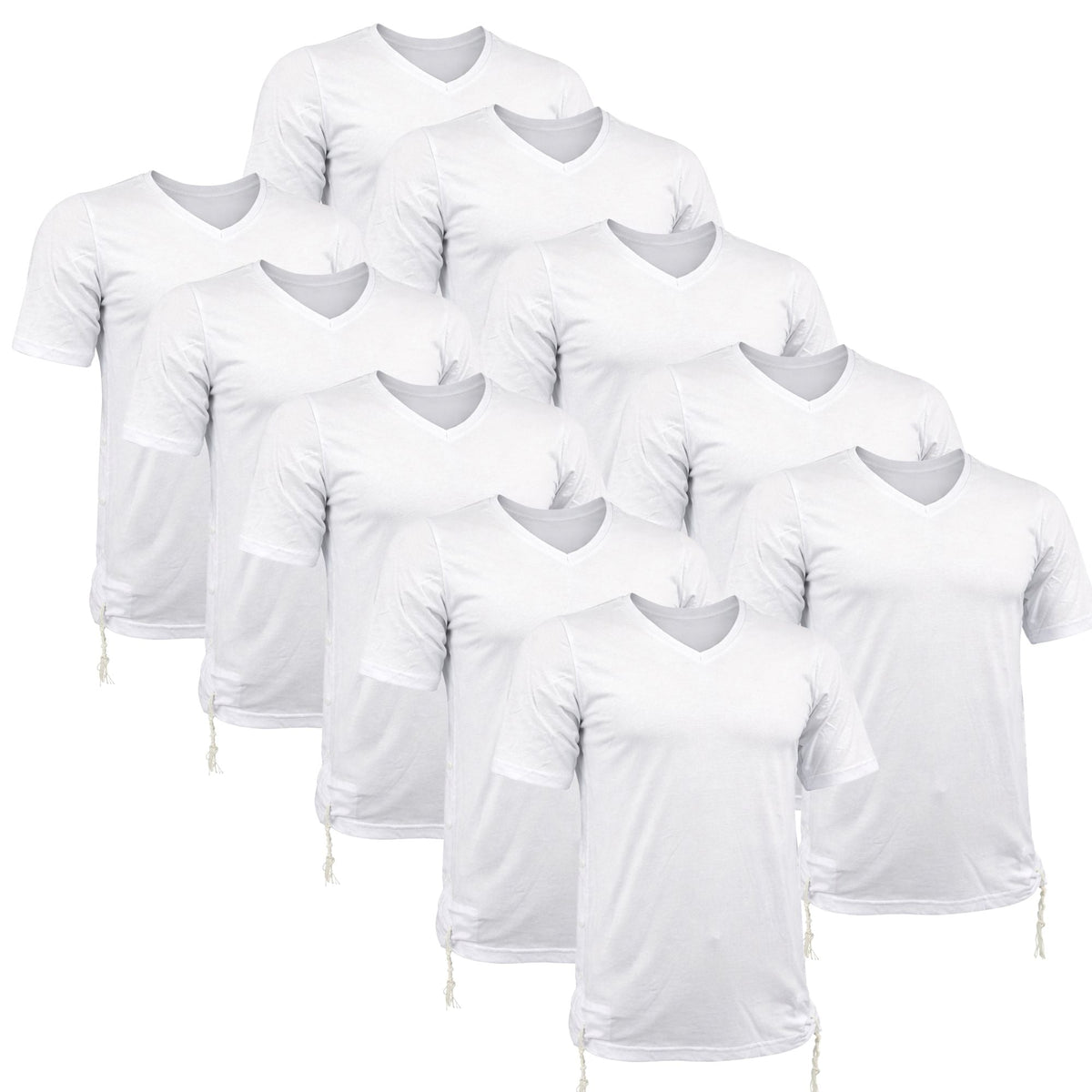 Men Cotton Tzitzit T-Shirt with Sleeves Pack - Mitzvah Art (14)